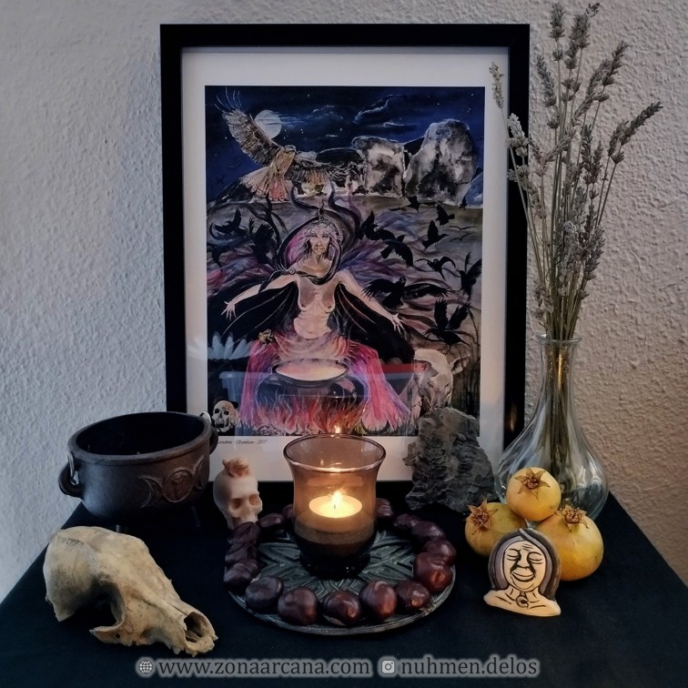 El altar de Ceridwen, la Diosa Anciana de Samhain