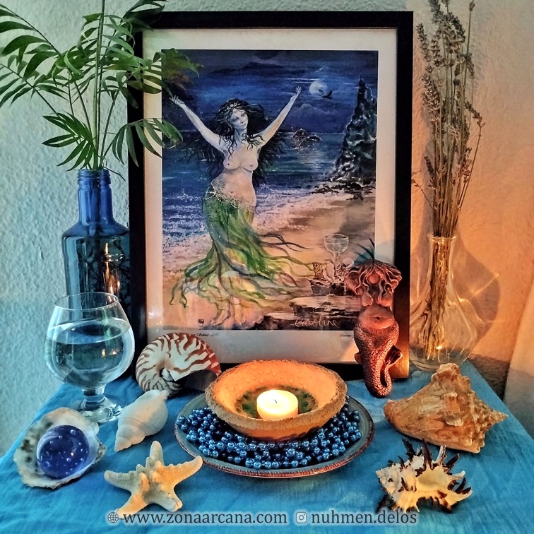 El altar de Domnu, la Diosa del Agua de Litha