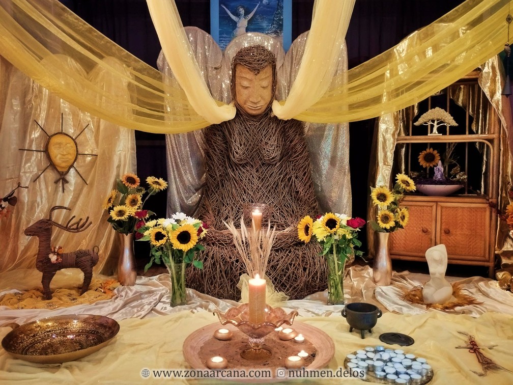 Altar de Lammas del Goddess Hall, en Glastonbury