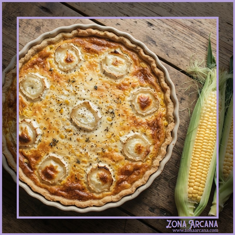 Receta para Lammas: Quiche de maíz y queso de cabra.