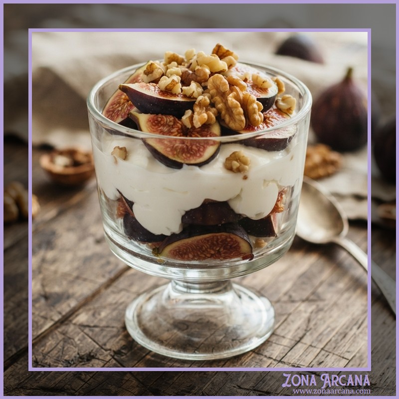 Receta para Litha: Copa de yogur con brevas.